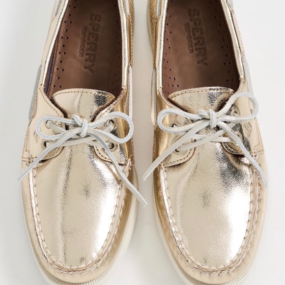 SPERRY AO 2 EYE Gold Leather Boat Shoes - Picture 6 of 12